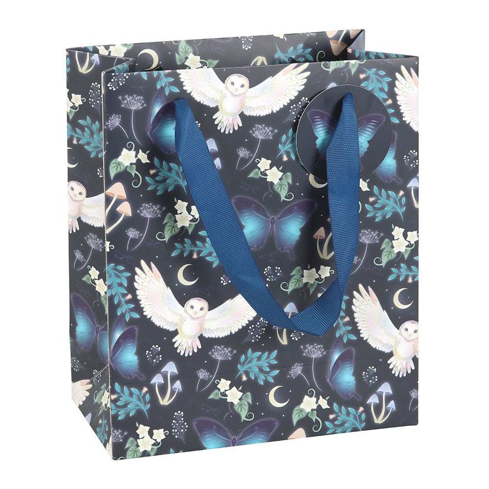 Something Different - 23cm Midnight Forest Owl Print Geschenktasche - Mehrfarben